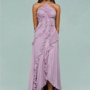Elegant Lavender Halter Dress